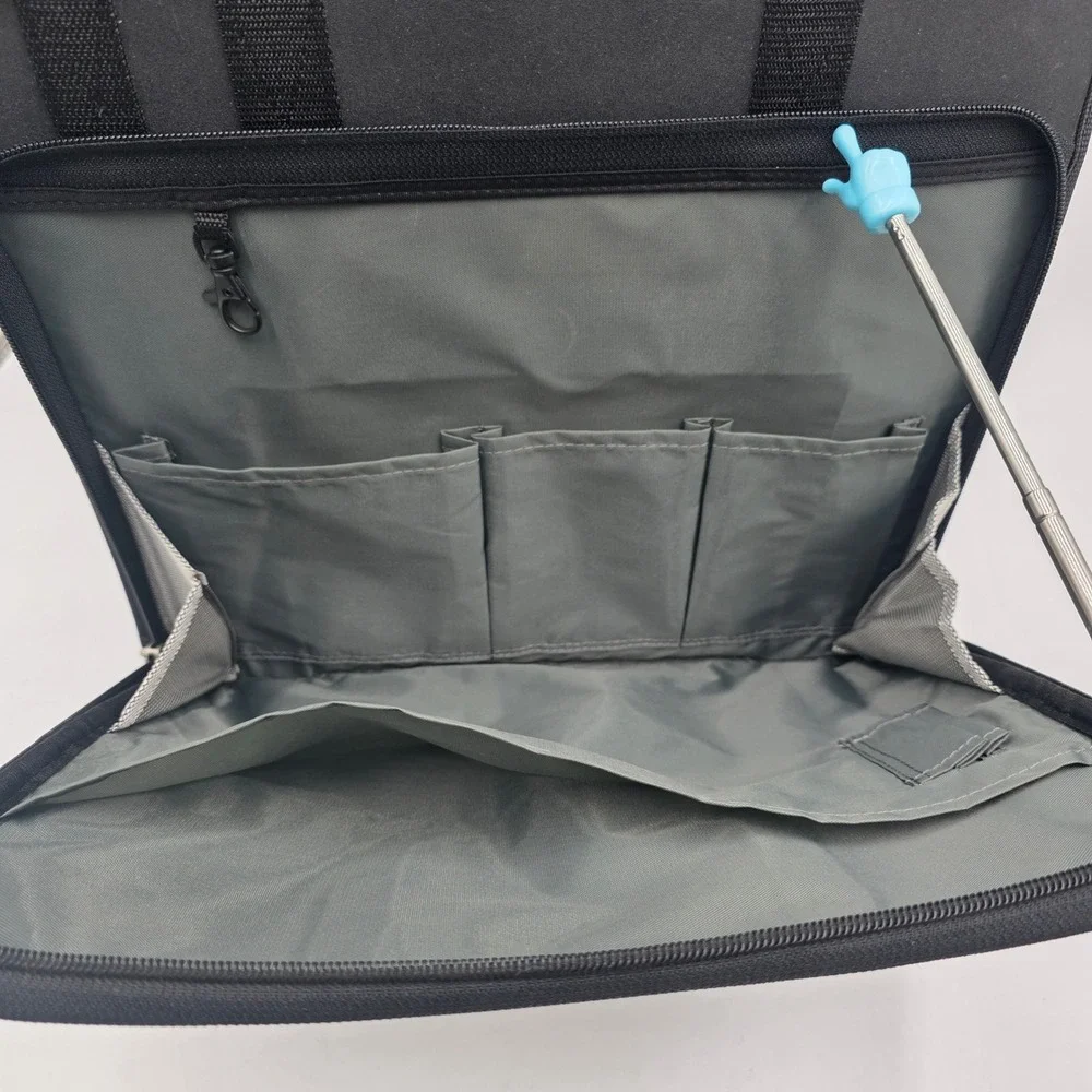 Vintage Compaq Black Nylon Laptop Messenger Bag Briefcase With Strap 14.5x13x4in